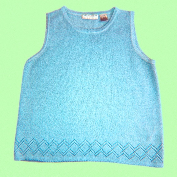 Carolyn Taylor Tops | Pre-Owned Womens Light Blue Carolyn Taylor Essentials Sweater Vest (Size M) | Color: Blue | Size: M | Poeticj44's Closet